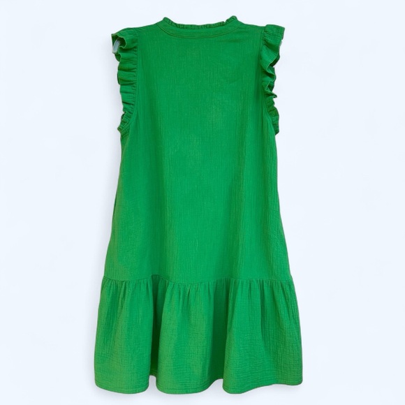 Boden bright green flutter sleeve dress with pockets - Picture 3 of 7